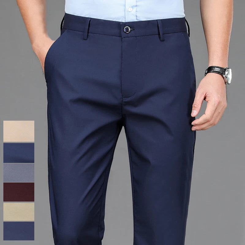 29-40 INCH Tiger Stretch Solid Smart Casual Trousers