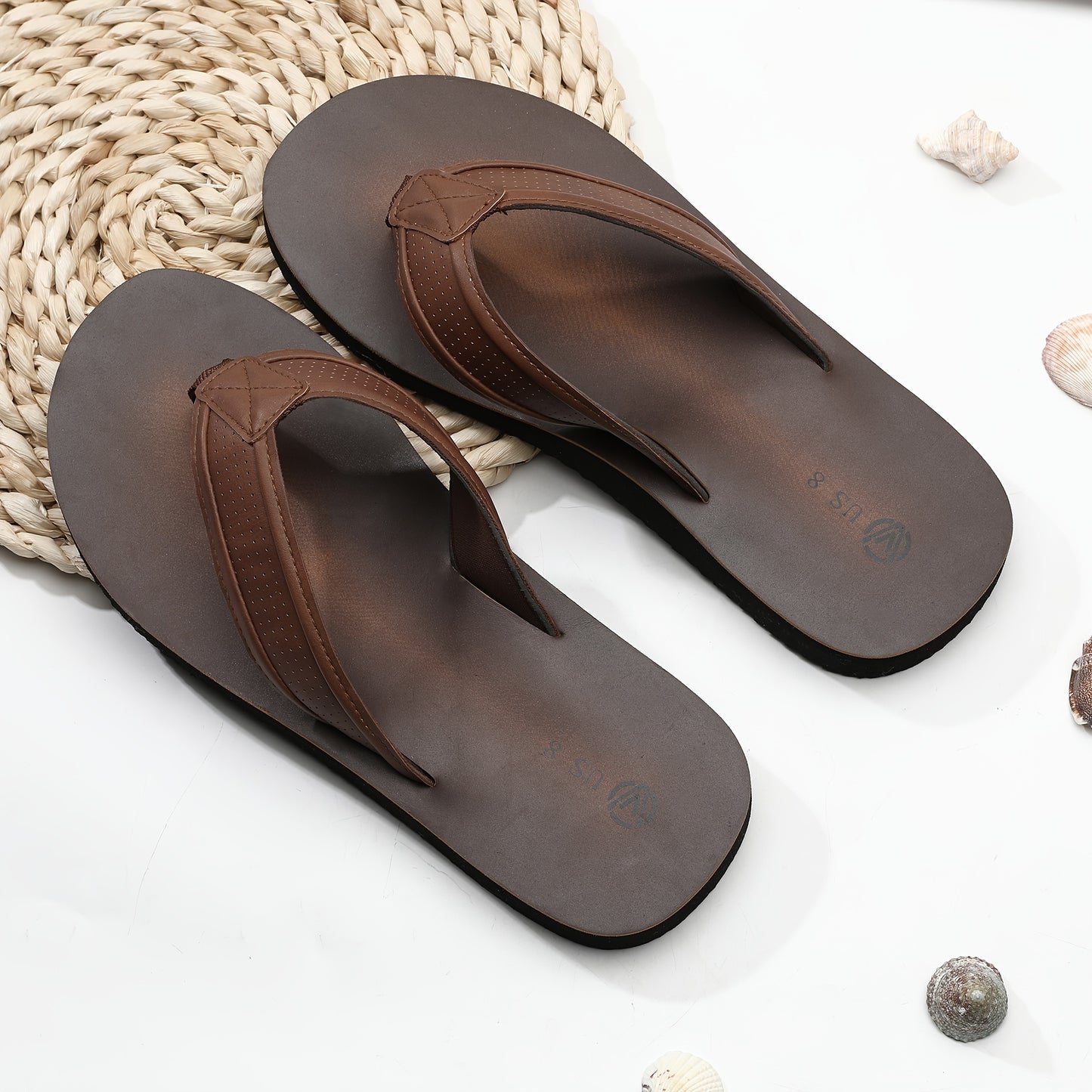 Brown Beach Flip Flops