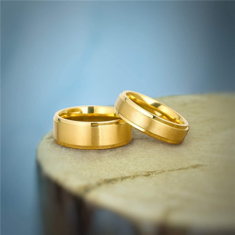 8MM Brushed Rings -  Silver/Black/Gold