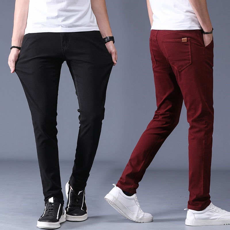 28-38INCH Slim Fit Cotton Stretch Trousers - 6 COLOURS