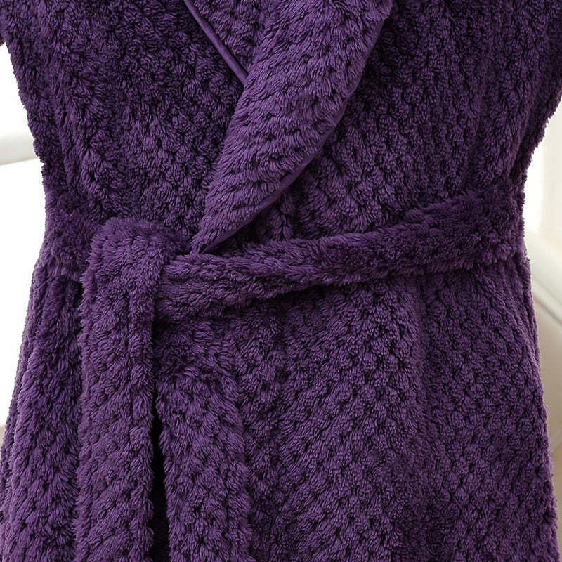 3 SIZES FITS ALL - Long Coral Fleece Bathrobes
