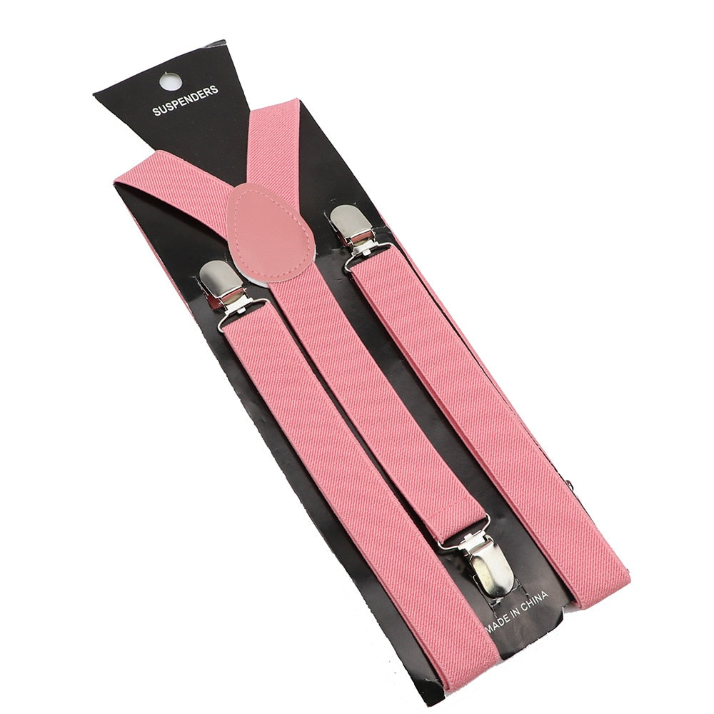 Elastic Leather Suspenders - Many Colours