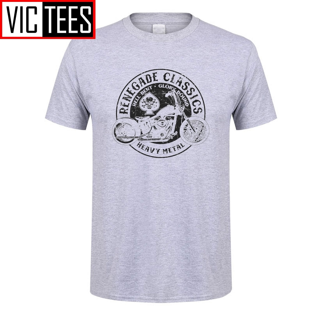 XS-XXXL Vintage Motorcycle Metal Tee -  3 COLOURS