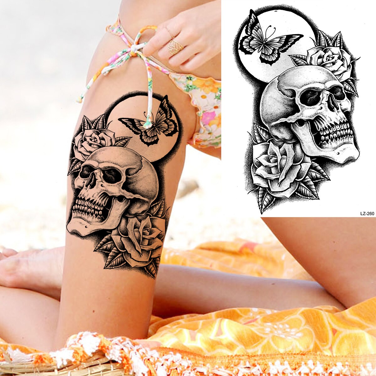 Large Test Tattoo Shoulder/Chest/Thigh - Many Styles