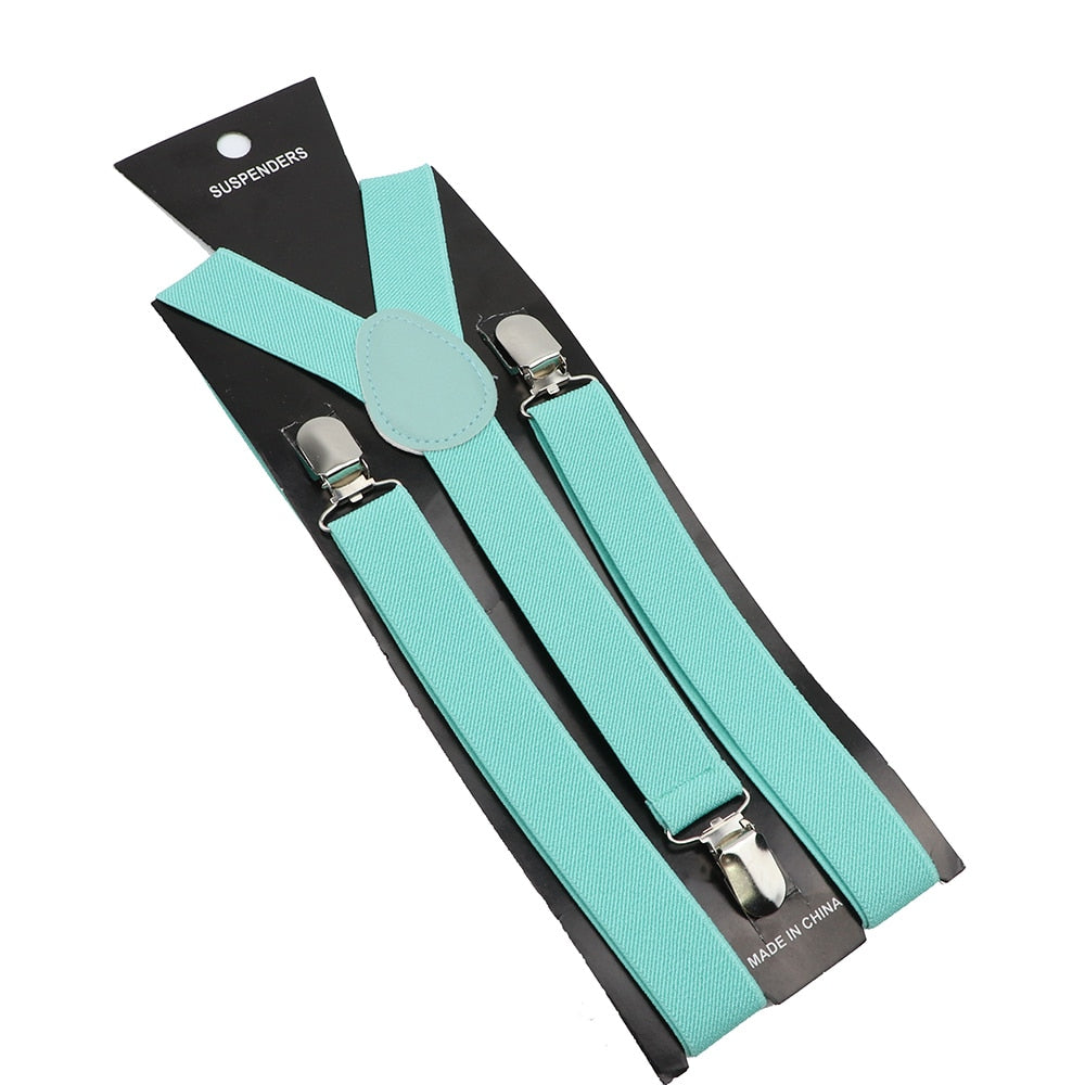 Elastic Leather Suspenders - Many Colours