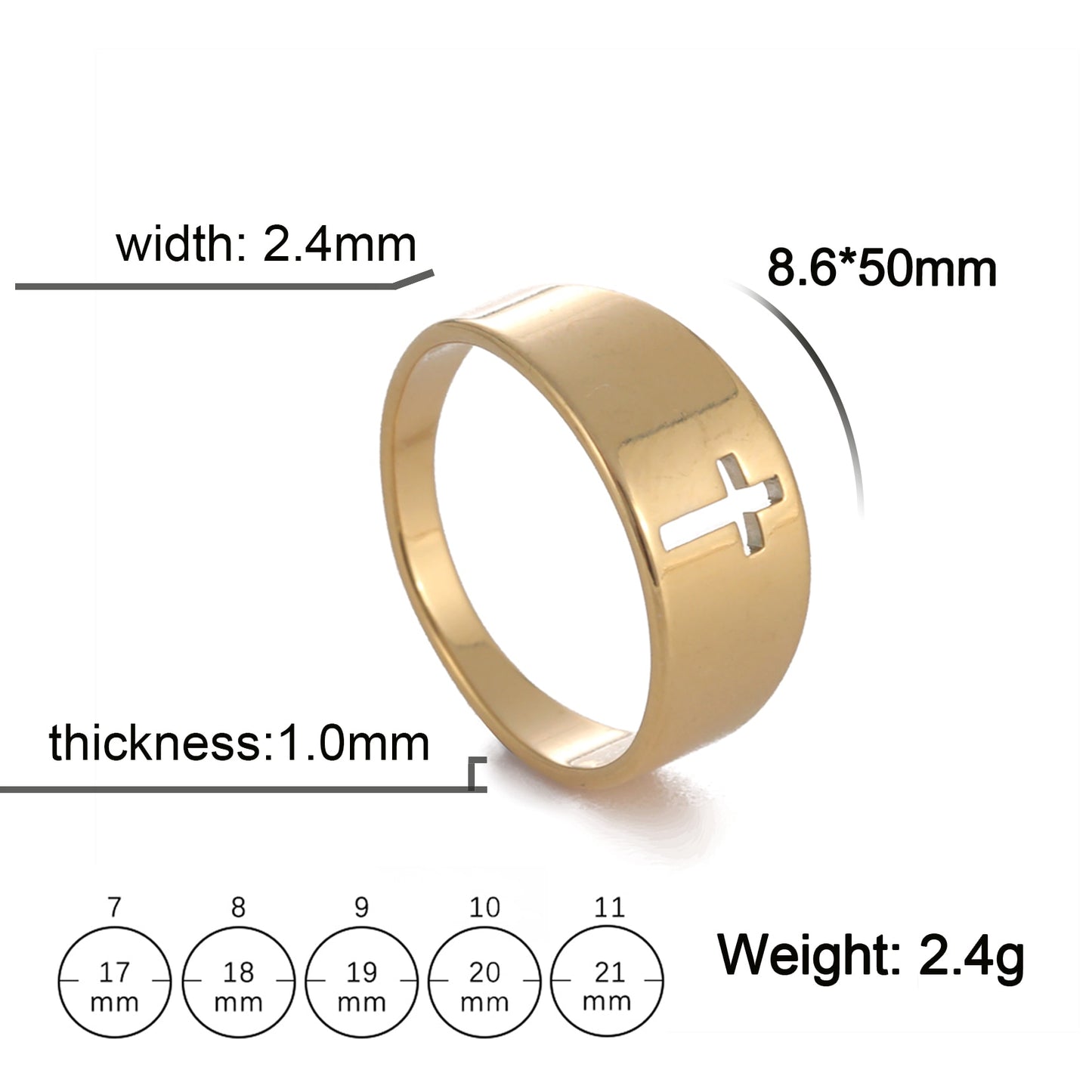 Cross Stainless Steel Rings - 3 styles