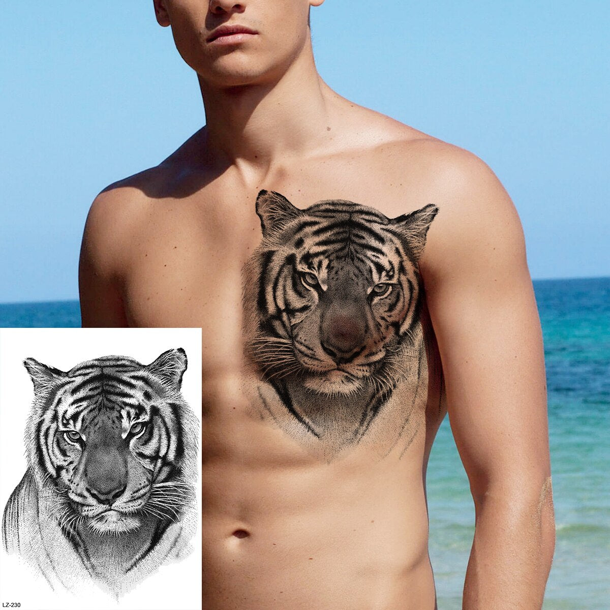 Large Test Tattoo Shoulder/Chest/Thigh - Many Styles