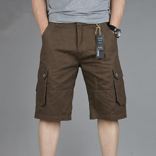 Men's Multi-Pocket Long Cargo Shorts - 6 colours