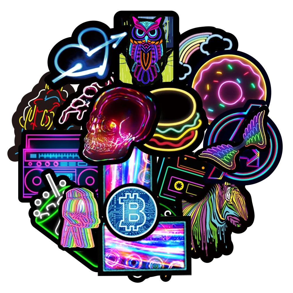 Neon Graffiti Stickers