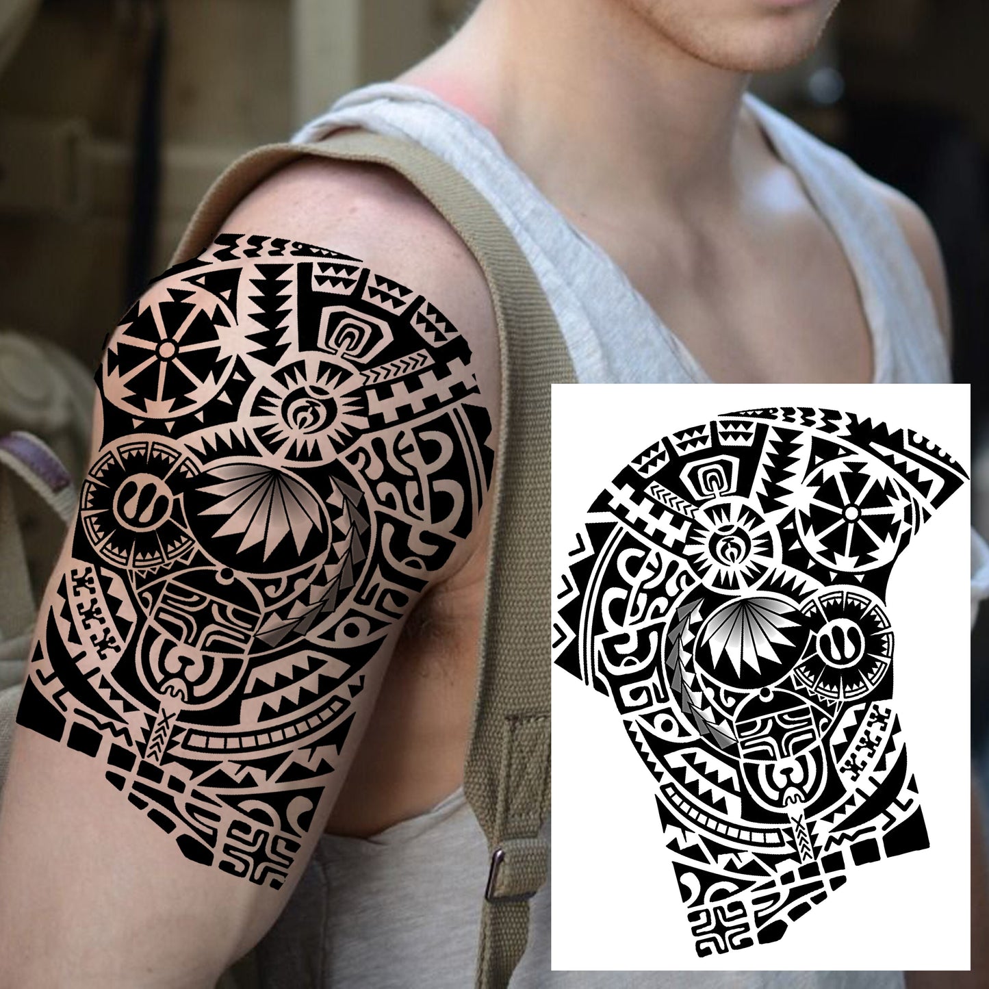 Large Test Tattoo Shoulder/Chest/Thigh - Many Styles