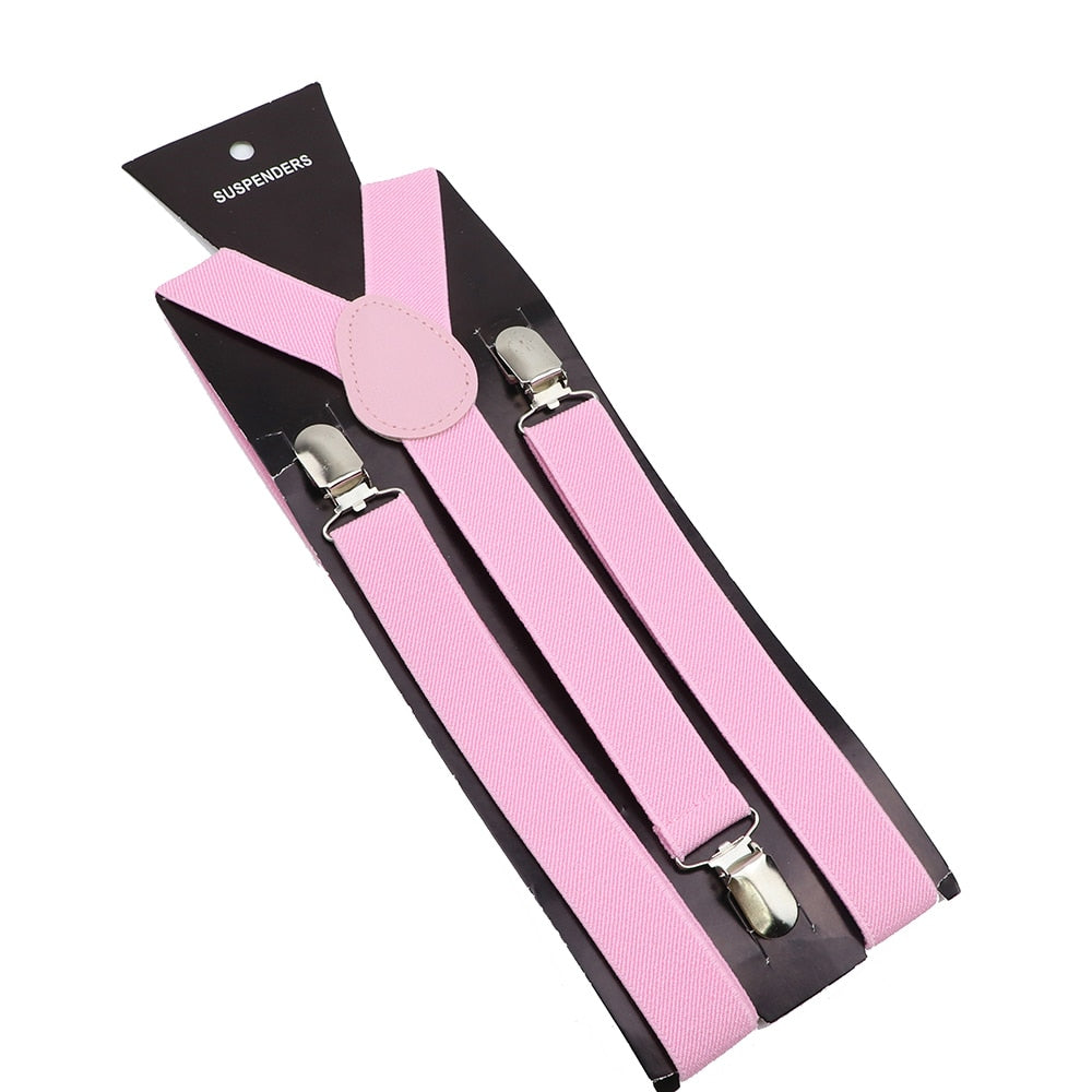 Elastic Leather Suspenders - Many Colours