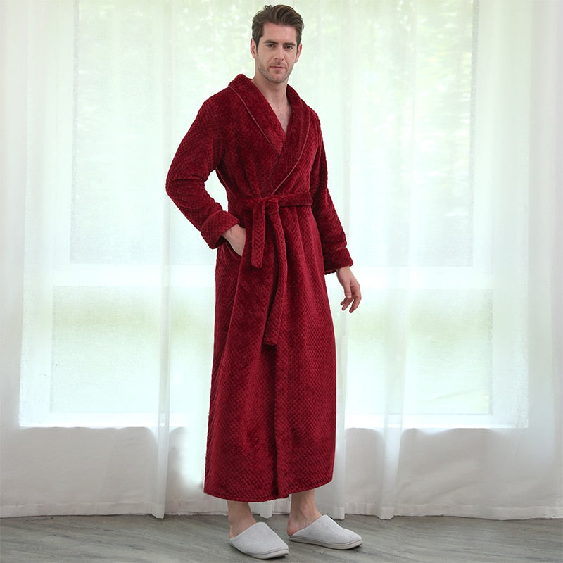 3 SIZES FITS ALL - Long Coral Fleece Bathrobes