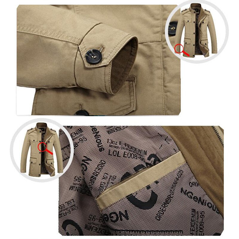 Men's Solid Cotton Coat - 3 COLOURS