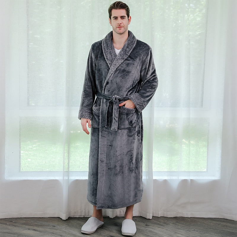 3 SIZES FITS ALL - Long Coral Fleece Bathrobes