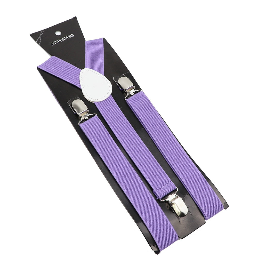 Elastic Leather Suspenders - Many Colours