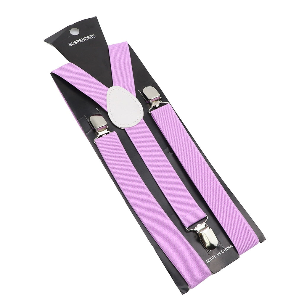 Elastic Leather Suspenders - Many Colours
