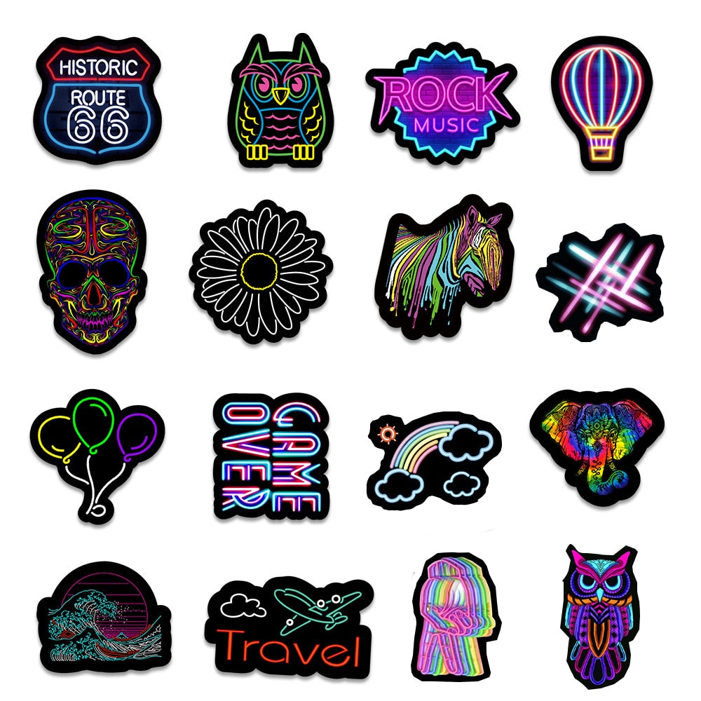 Neon Graffiti Stickers