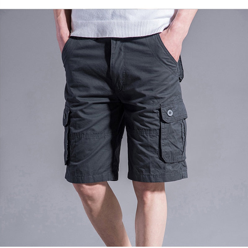 Men's Multi-Pocket Long Cargo Shorts - 6 colours
