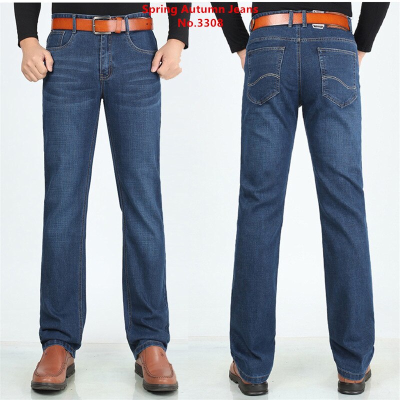 Tall Men Jeans 117CM Extra Long Fleecy Warm Jeans