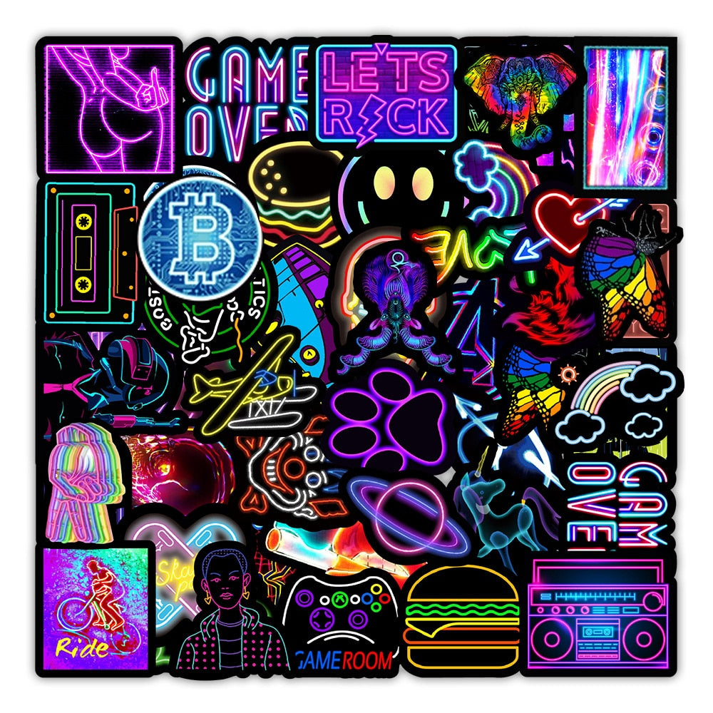 Neon Graffiti Stickers