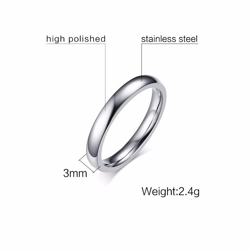 3mm Men's Stainless Steel Engagement/Wedding Ring