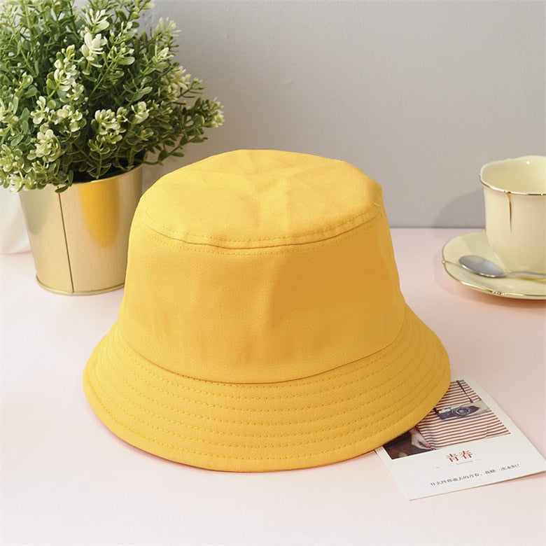 Cotton Plain Bucket Hats - 8 COLOURS