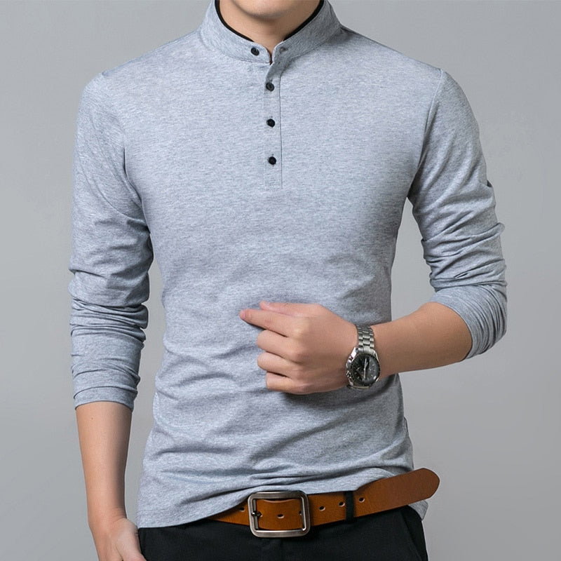 S-XXXL Mandarin Collar Shirt - 5 colours