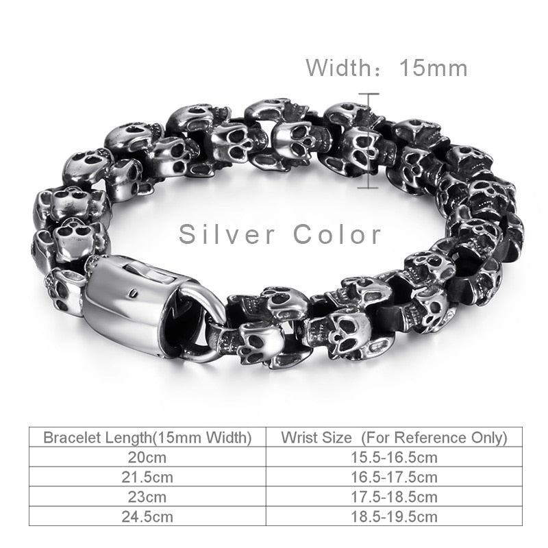 Vintage Skull Stainless Steel Bracelet
