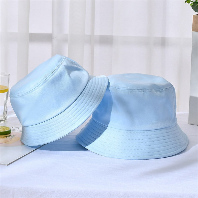 Cotton Plain Bucket Hats - 8 COLOURS