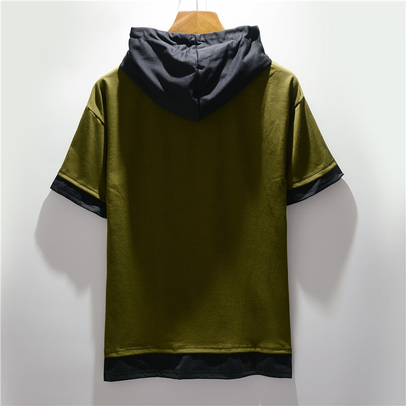 S-4XL Short Sleeve Hoodie Streetwear Tees - 4 colours