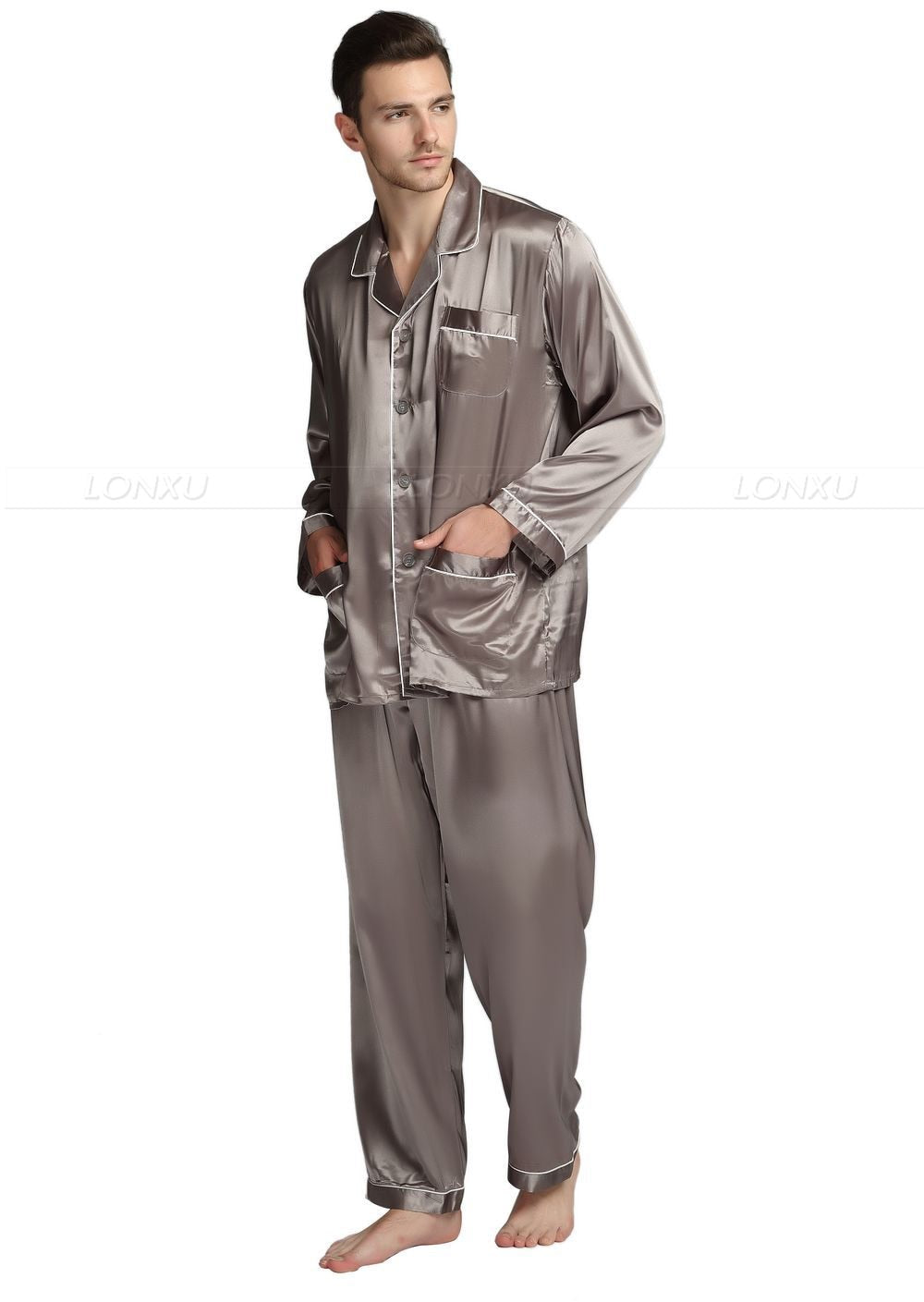 Mens Silk Satin Pyjamas