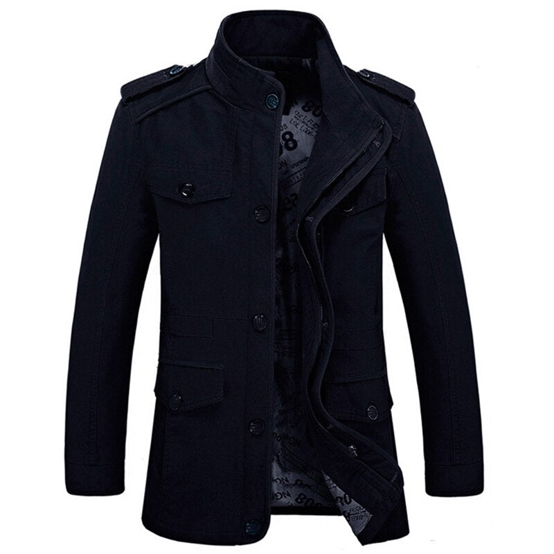 Men's Solid Cotton Coat - 3 COLOURS