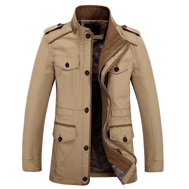 Men's Solid Cotton Coat - 3 COLOURS