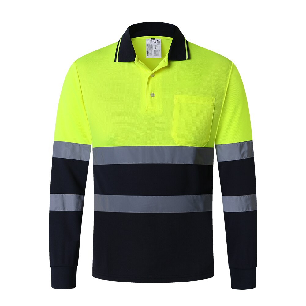 M-4XL HI VIS Long Sleeve Workwear Shirt with Reflective Tape - 2 colours