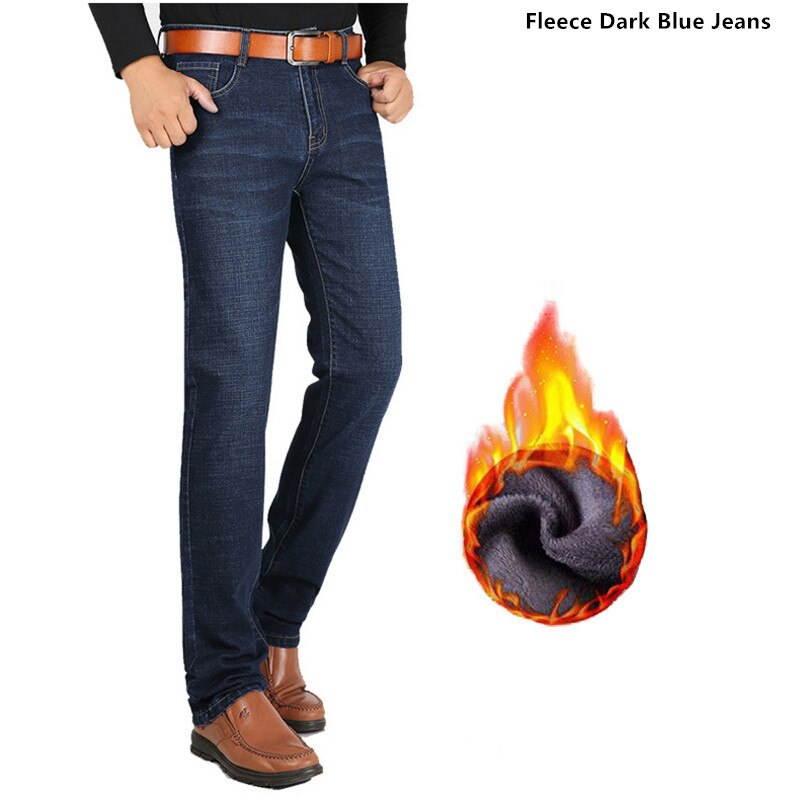 Tall Men Jeans 117CM Extra Long Fleecy Warm Jeans