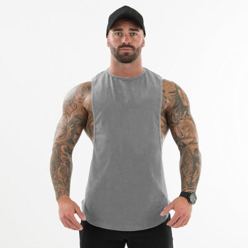 S-XL Plain Bodybuilding Cut Off Tee - 6 COLOURS
