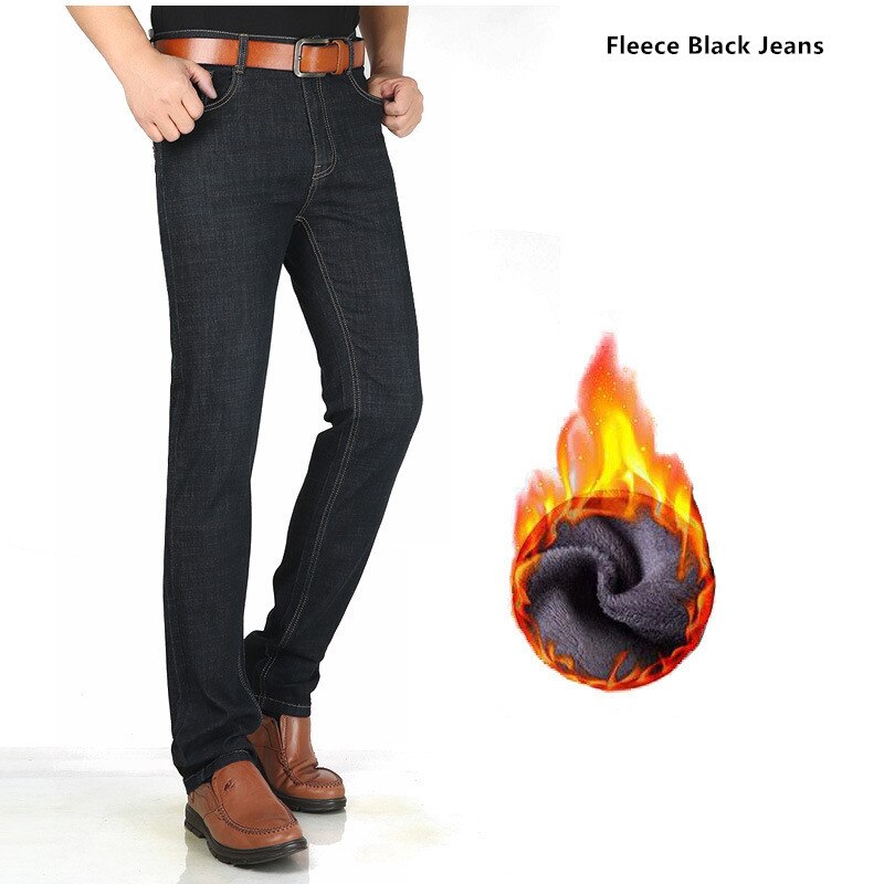 Tall Men Jeans 117CM Extra Long Fleecy Warm Jeans
