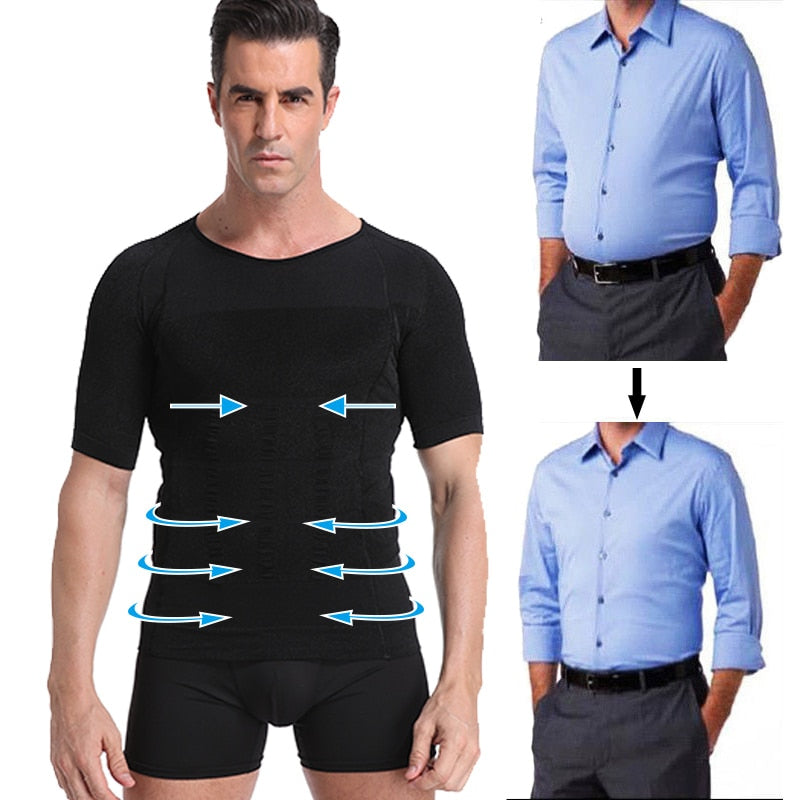 S-3XL Men's Slimming Body Shaper and Corrective Posture Control Shirt