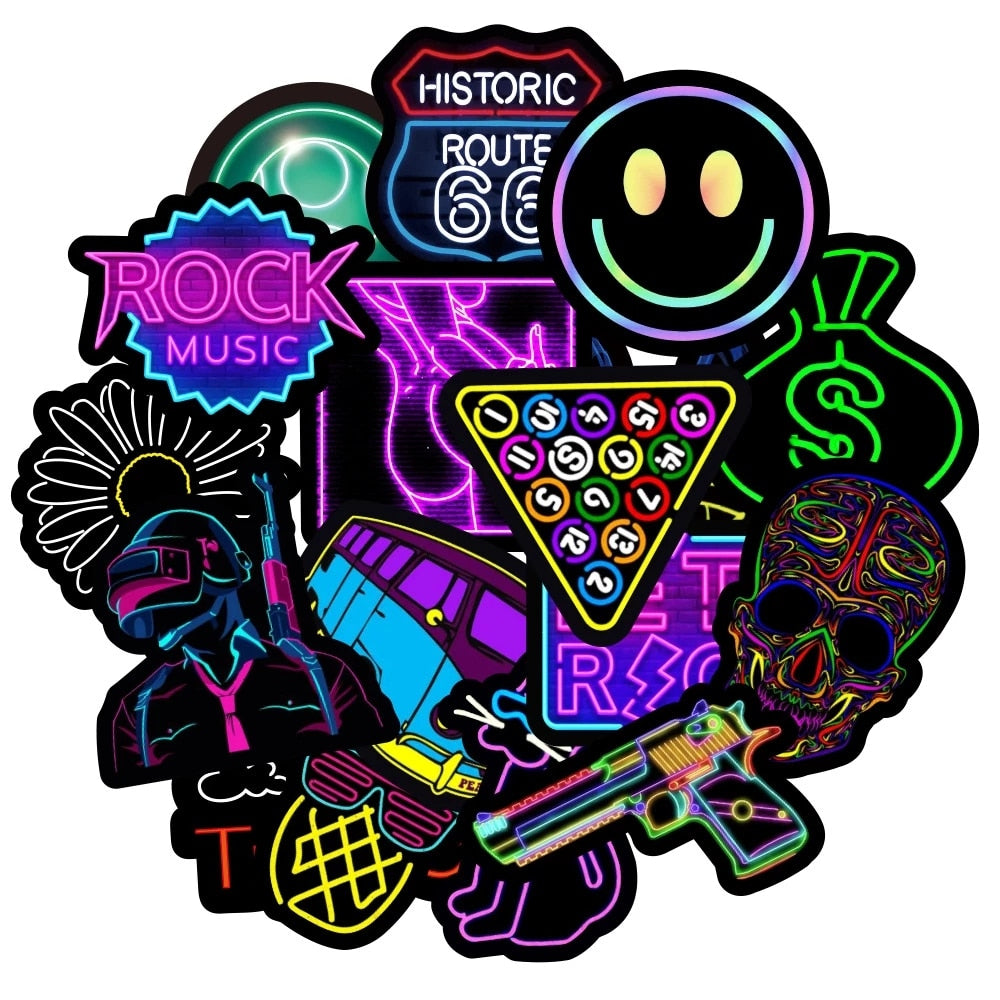 Neon Graffiti Stickers