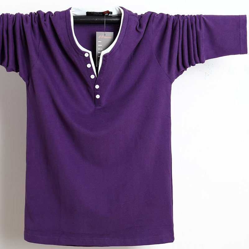M-6XL Cotton Long Sleeve Tee - 6 colours