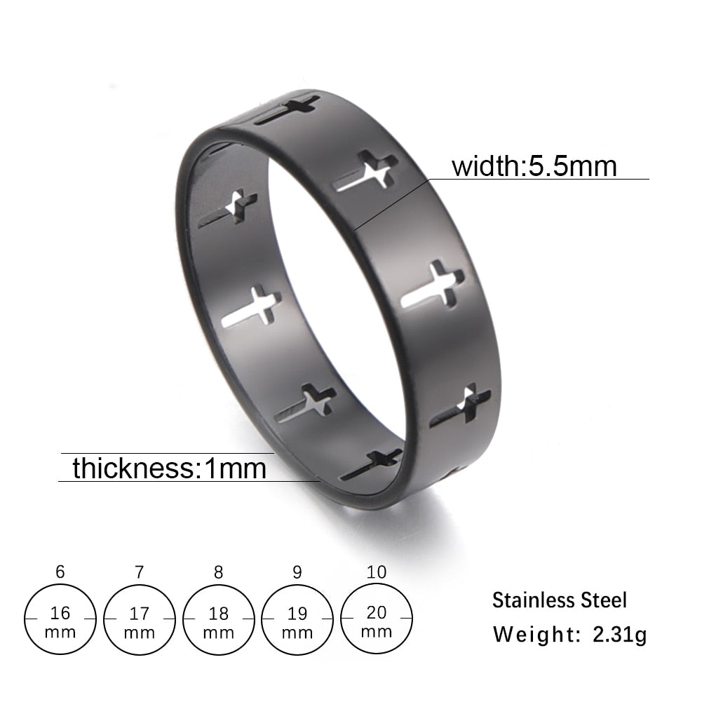 Cross Stainless Steel Rings - 3 styles