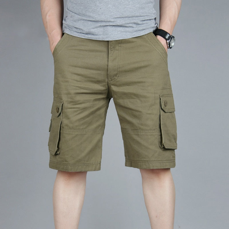 Men's Multi-Pocket Long Cargo Shorts - 6 colours
