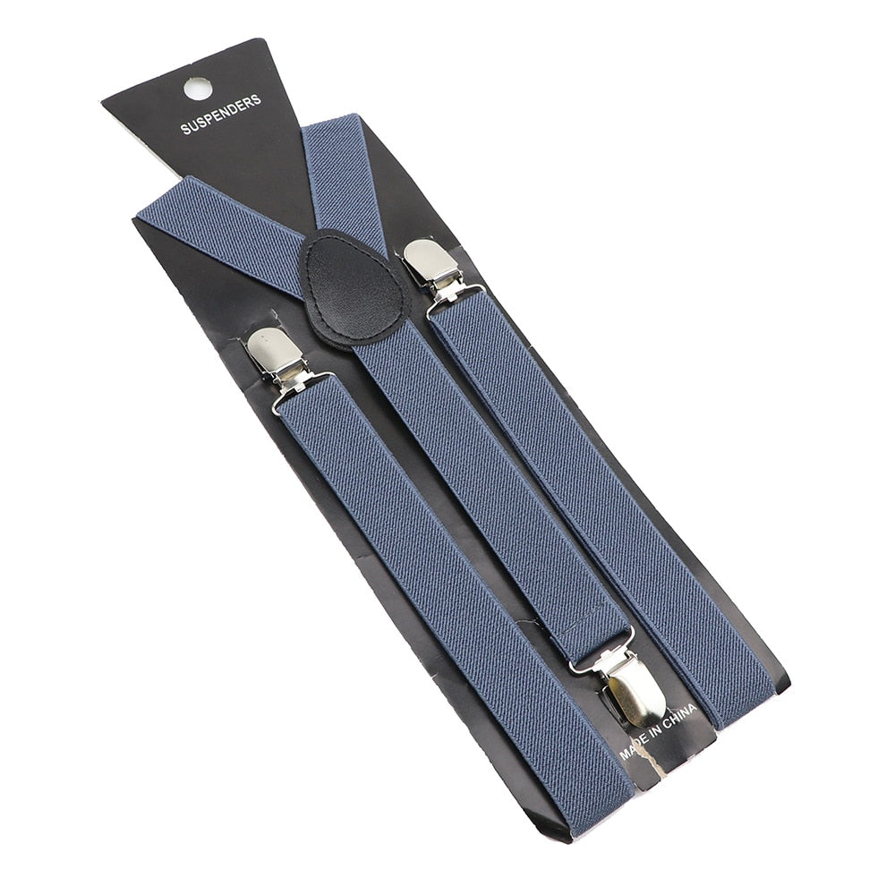 Elastic Leather Suspenders - Many Colours