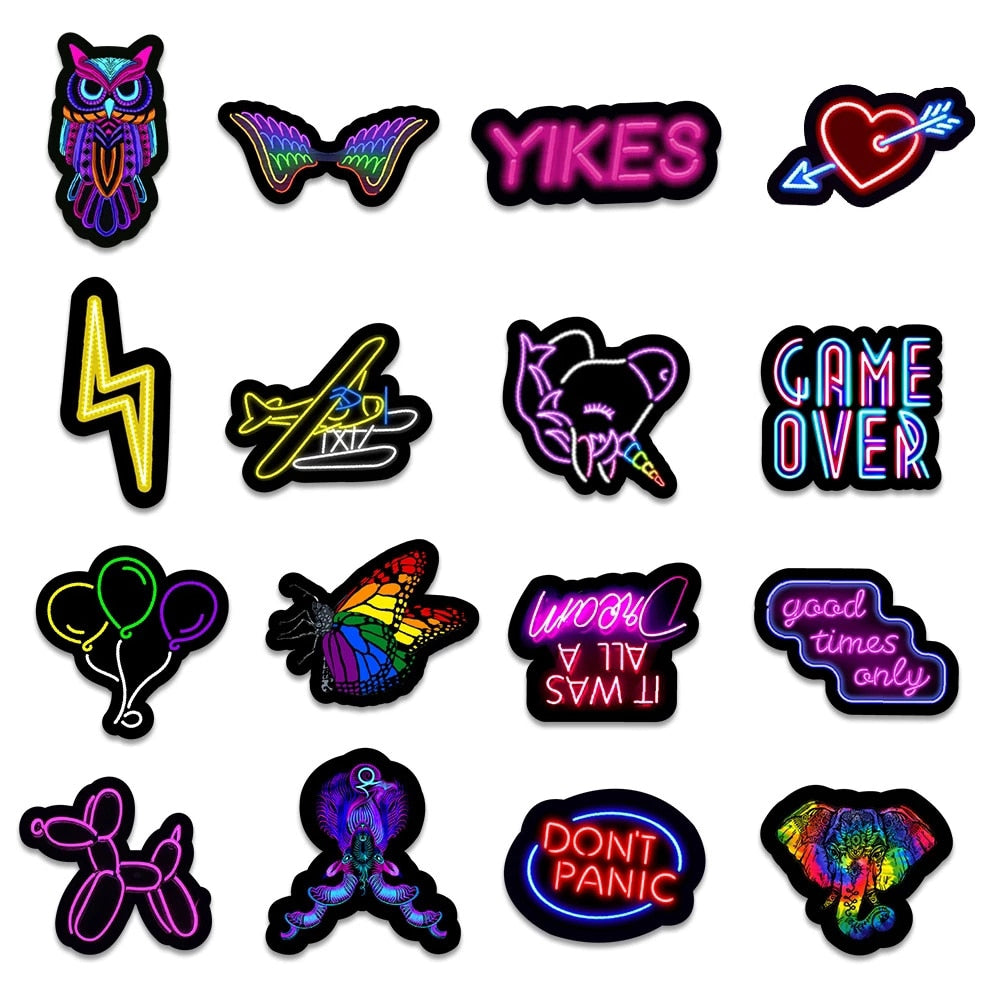 Neon Graffiti Stickers