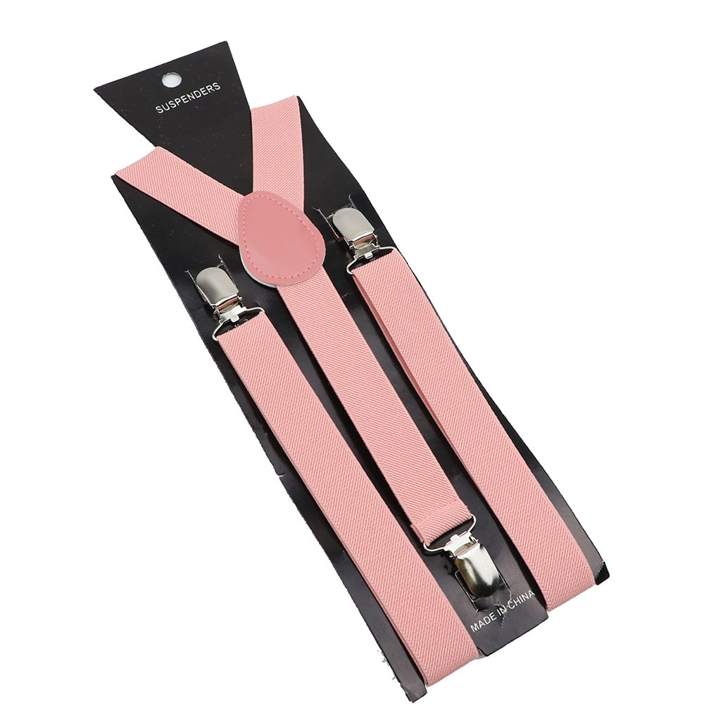 Elastic Leather Suspenders - Many Colours
