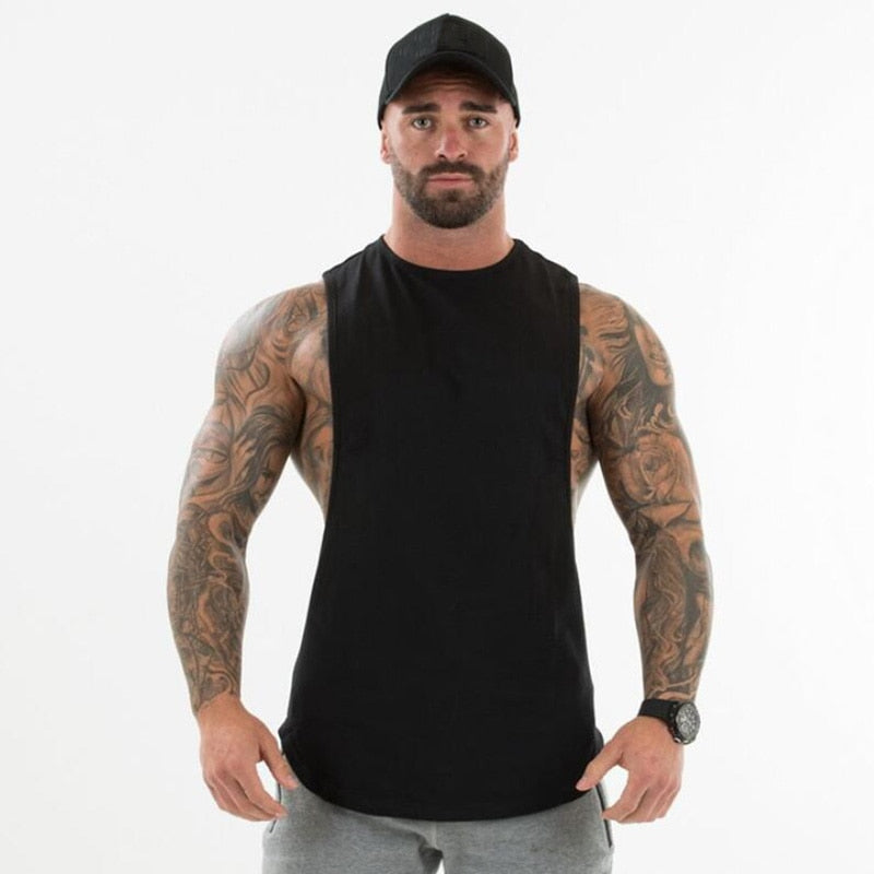 S-XL Plain Bodybuilding Cut Off Tee - 6 COLOURS