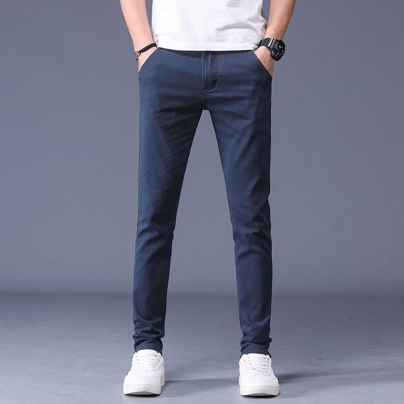 28-38INCH Slim Fit Cotton Stretch Trousers - 6 COLOURS