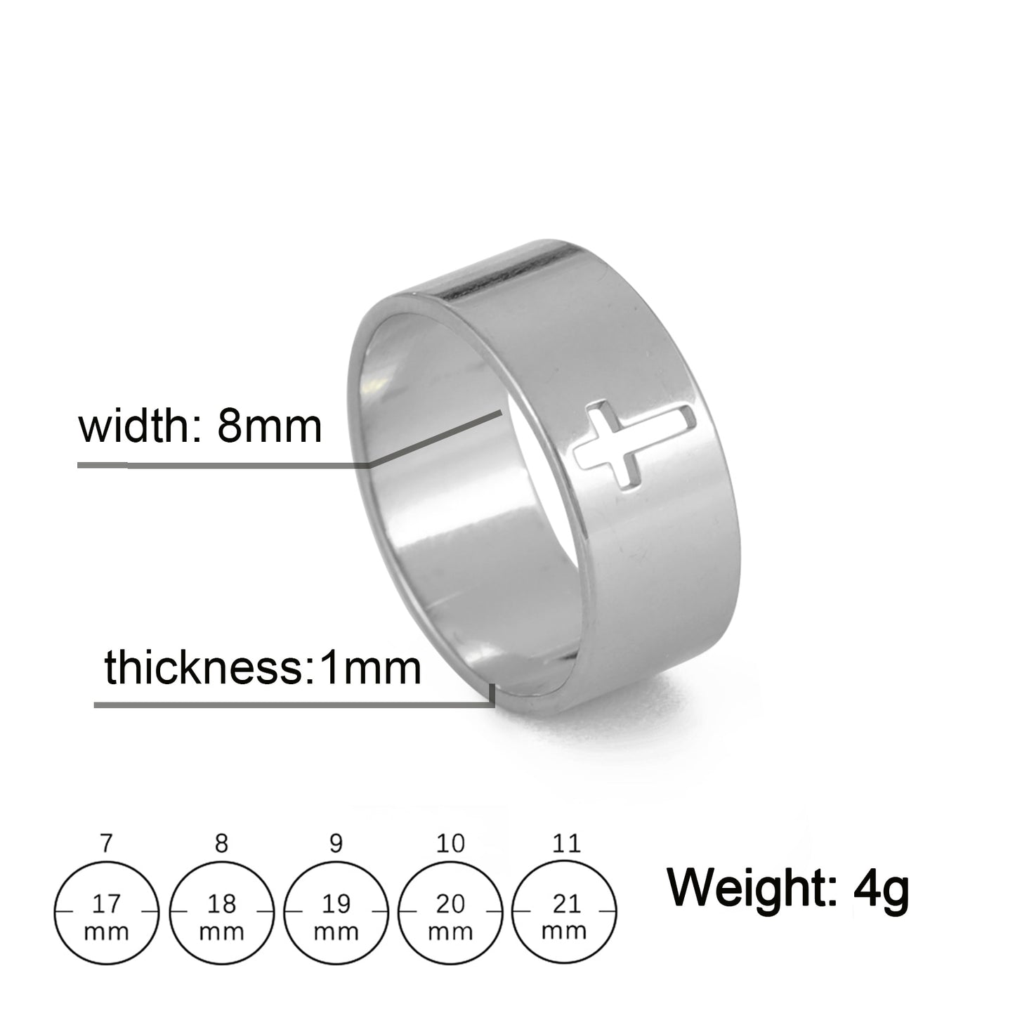 Cross Stainless Steel Rings - 3 styles