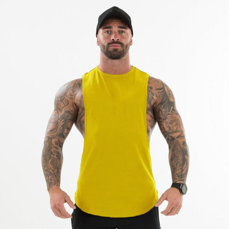 S-XL Plain Bodybuilding Cut Off Tee - 6 COLOURS