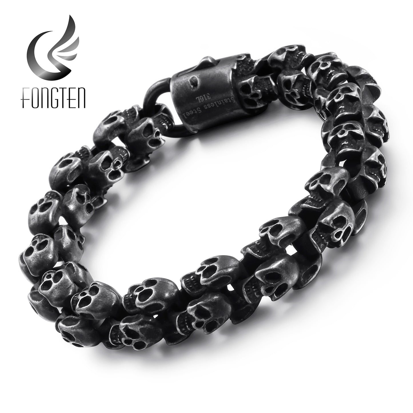 Vintage Skull Stainless Steel Bracelet